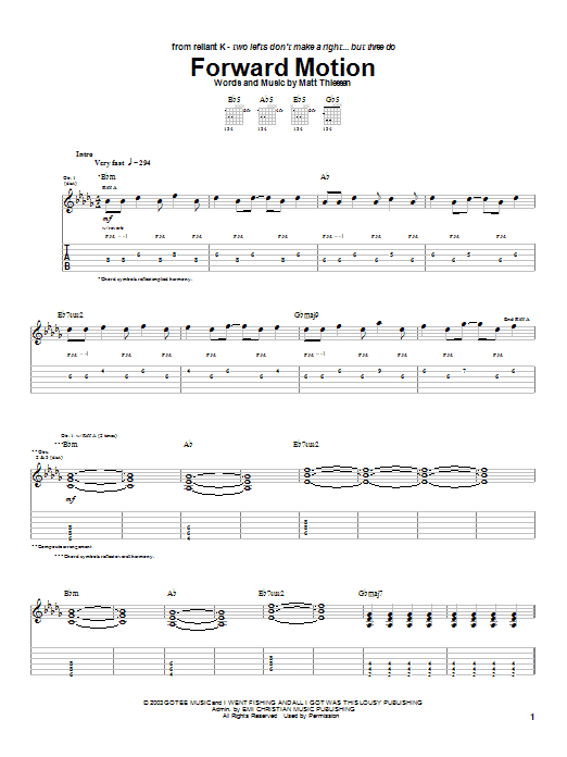 Relient K Forward Motion Sheet Music Notes & Chords for Guitar Tab - Download or Print PDF Relient K Forward Motion Sheet Music Notes & Chords for Guitar Tab - Download or Print PDF