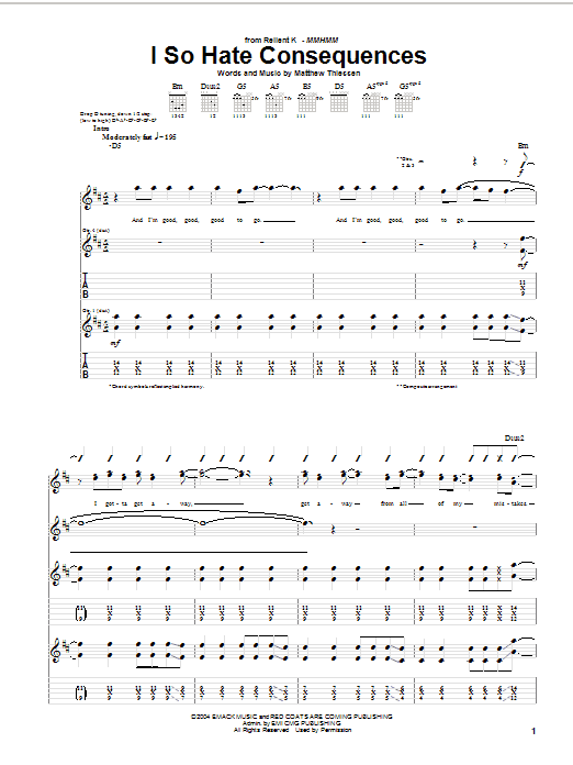 Relient K I So Hate Consequences Sheet Music Notes & Chords for Guitar Tab - Download or Print PDF Relient K I So Hate Consequences Sheet Music Notes & Chords for Guitar Tab - Download or Print PDF