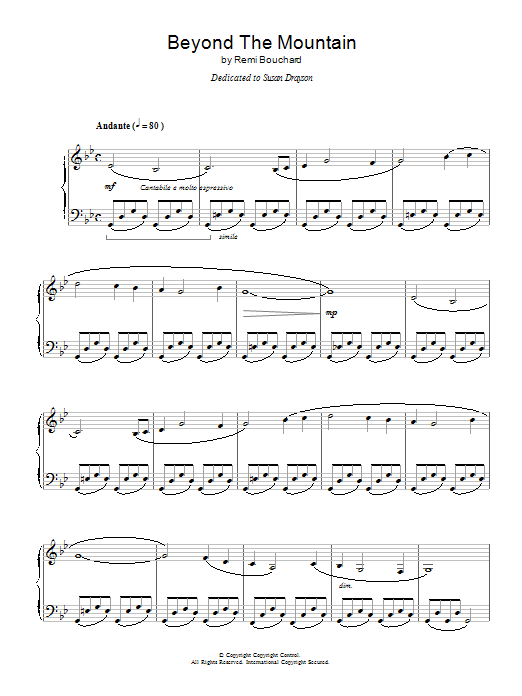 Rémi Bouchard Beyond The Mountain Sheet Music Notes & Chords for Piano - Download or Print PDF