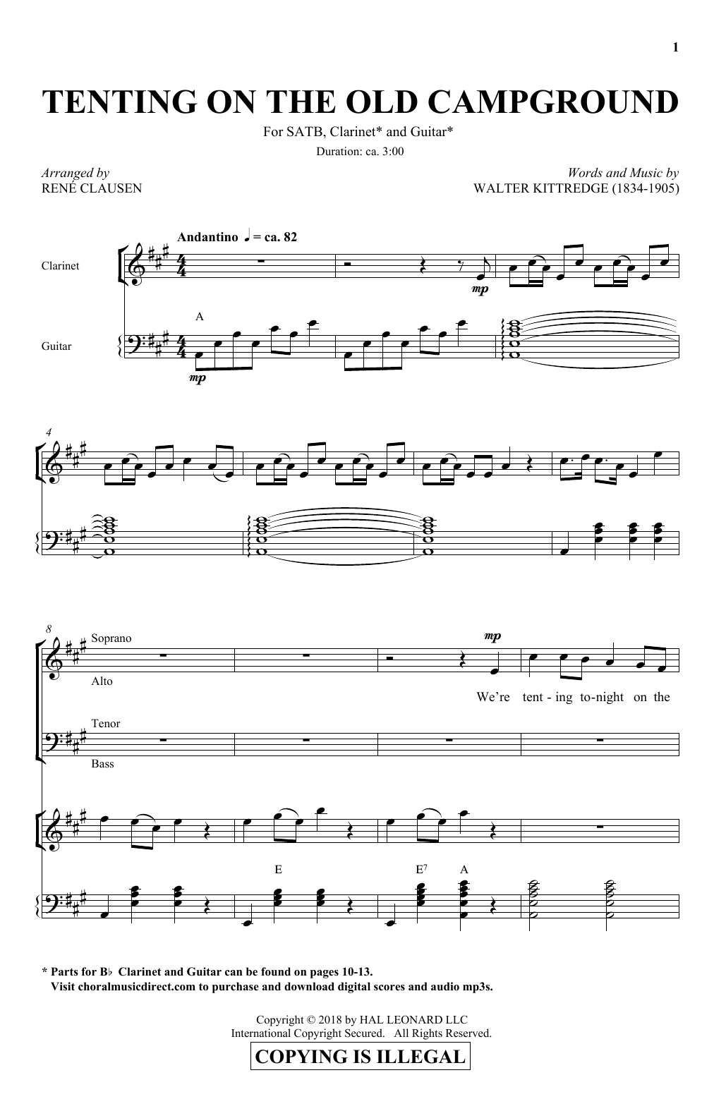 Rene Clausen Tenting On The Old Campground Sheet Music Notes & Chords for SATB Choir - Download or Print PDF Rene Clausen Tenting On The Old Campground Sheet Music Notes & Chords for SATB Choir - Download or Print PDF