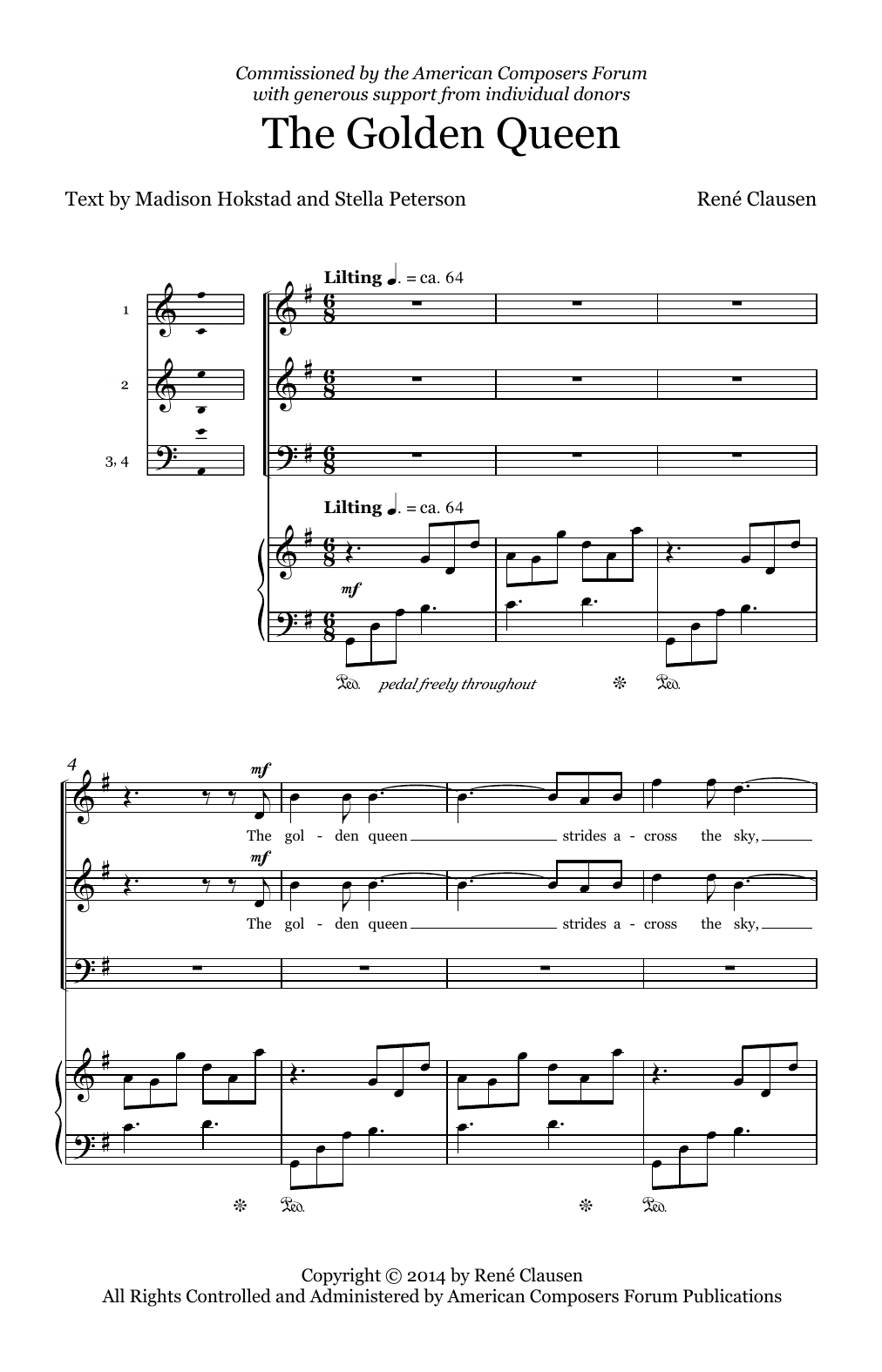 René Clausen The Golden Queen Sheet Music Notes & Chords for SATB - Download or Print PDF