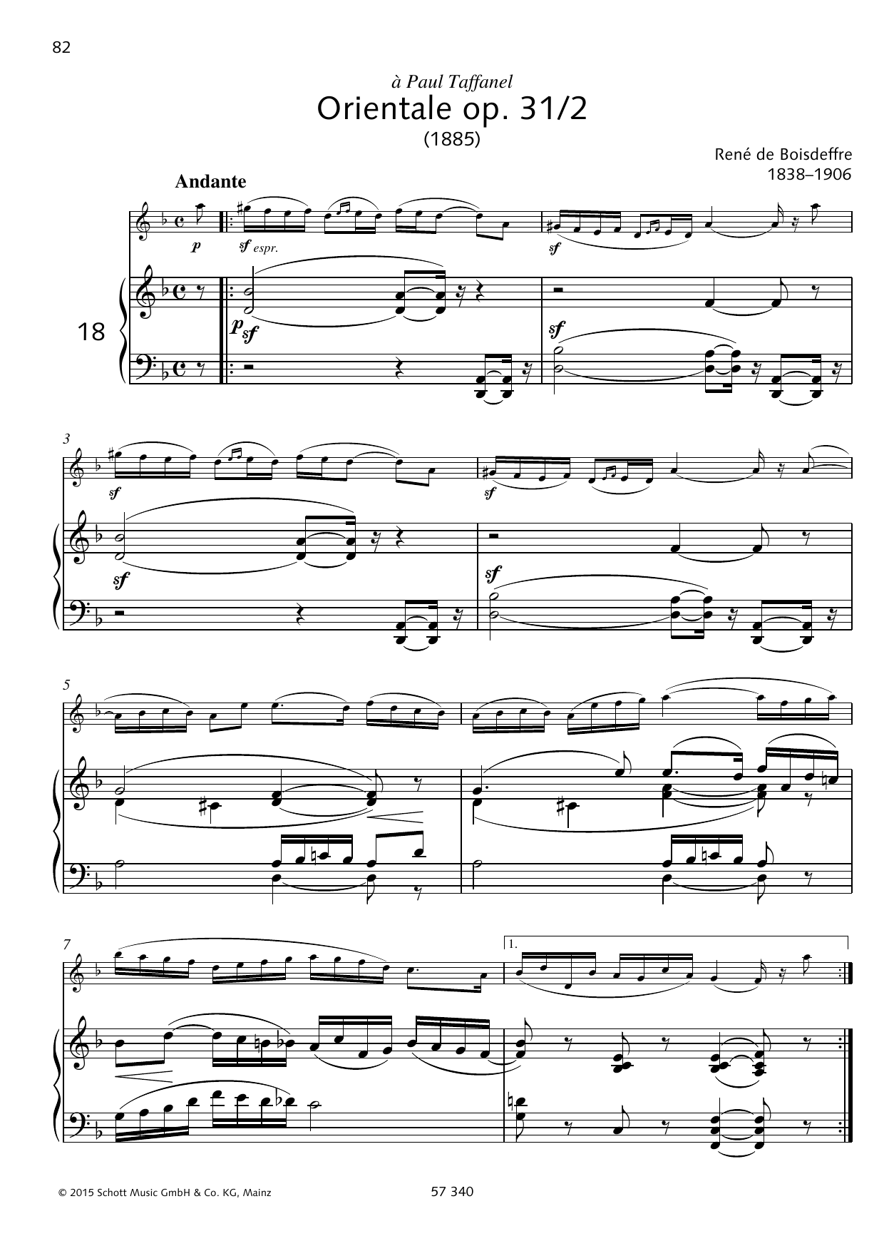 Rene De Boisdeffre Orientale Sheet Music Notes & Chords for Woodwind Solo - Download or Print PDF