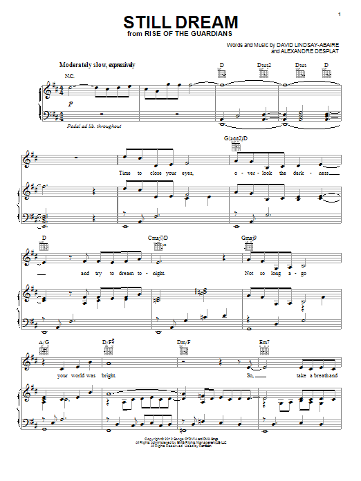 Renee Fleming Still Dream Sheet Music Notes & Chords for Piano, Vocal & Guitar (Right-Hand Melody) - Download or Print PDF