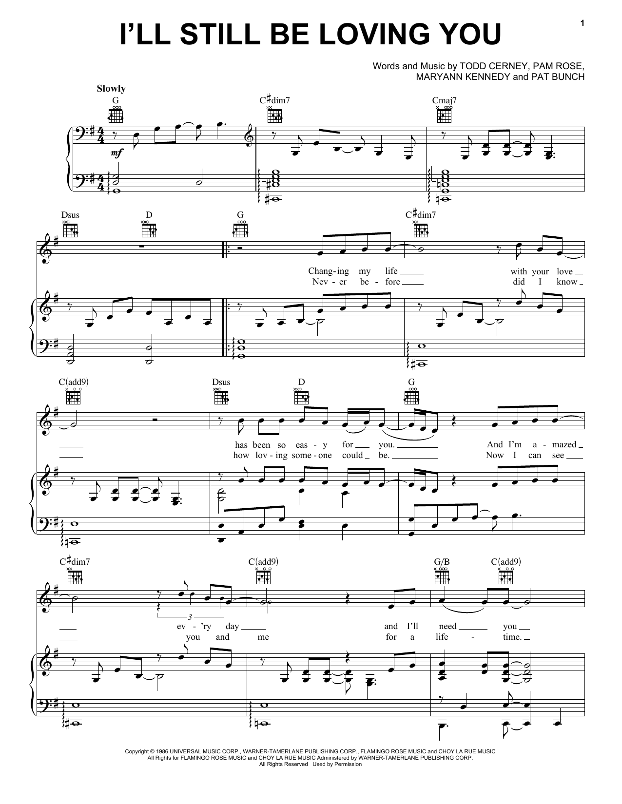 Restless Heart I'll Still Be Loving You Sheet Music Notes & Chords for Real Book – Melody, Lyrics & Chords - Download or Print PDF