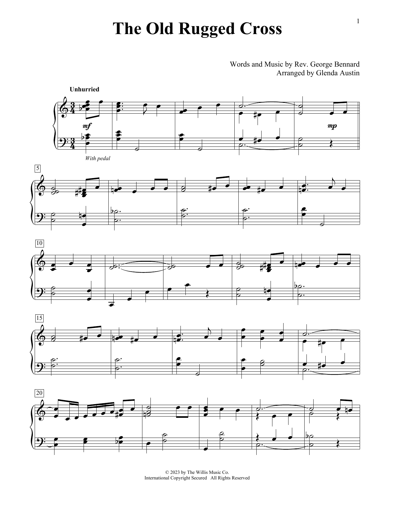 Rev. George Bennard The Old Rugged Cross (arr. Glenda Austin) Sheet Music Notes & Chords for Educational Piano - Download or Print PDF