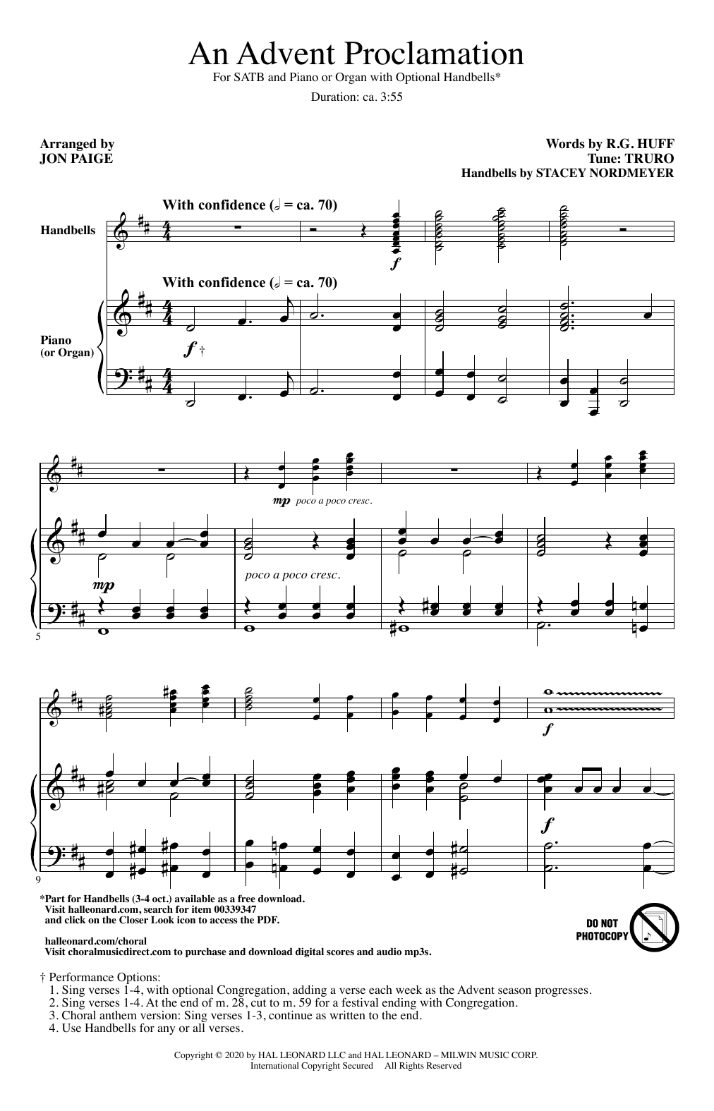 R.G. Huff An Advent Proclamation (arr. Jon Paige) Sheet Music Notes & Chords for SATB Choir - Download or Print PDF