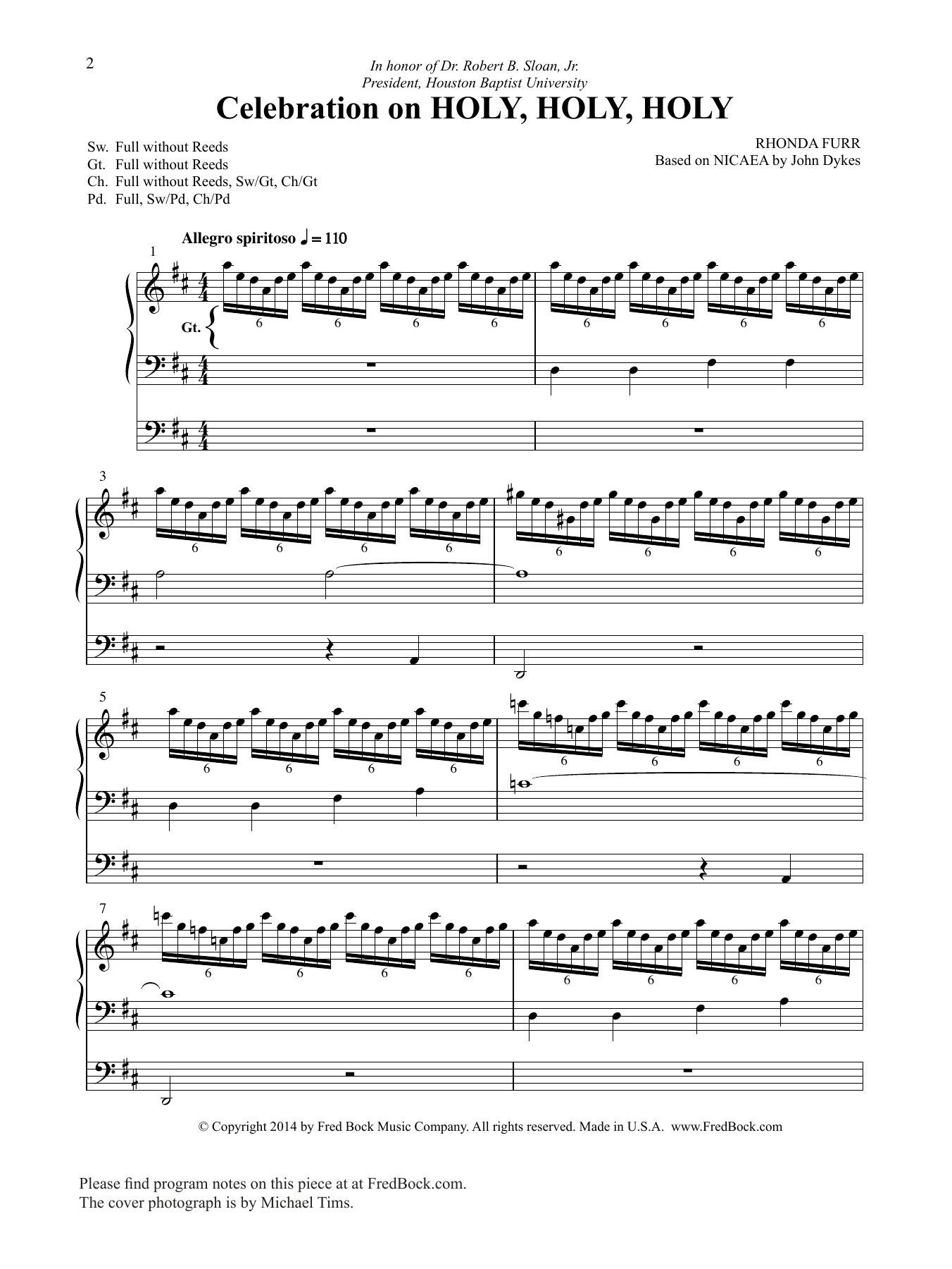 Rhonda Furr Celebration On Holy, Holy, Holy Sheet Music Notes & Chords for Organ - Download or Print PDF