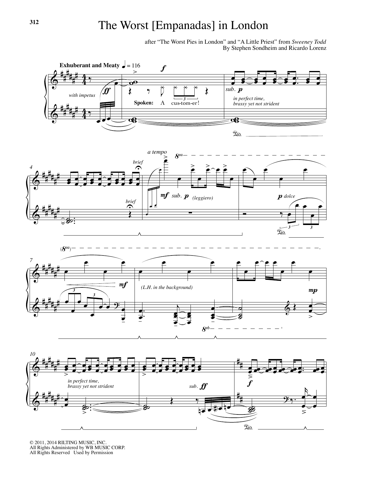Ricardo Lorenz The Worst [Empanadas] In London Sheet Music Notes & Chords for Piano - Download or Print PDF