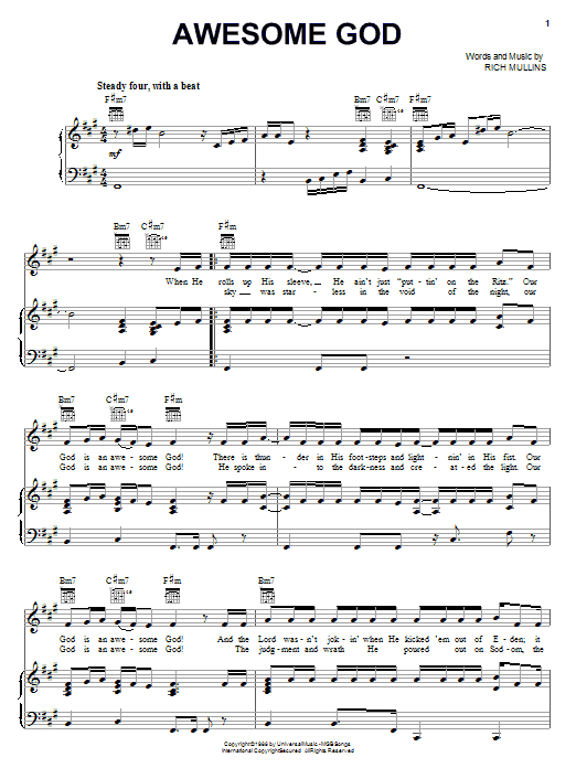 Rich Mullins Awesome God Sheet Music Notes & Chords for Ukulele - Download or Print PDF