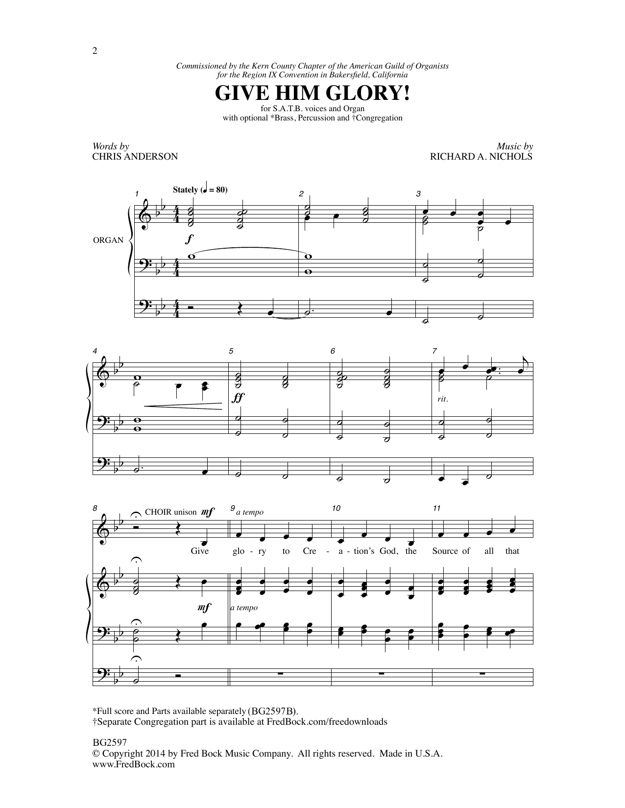 Richard A. Nichols Give Him Glory! Sheet Music Notes & Chords for Choral - Download or Print PDF