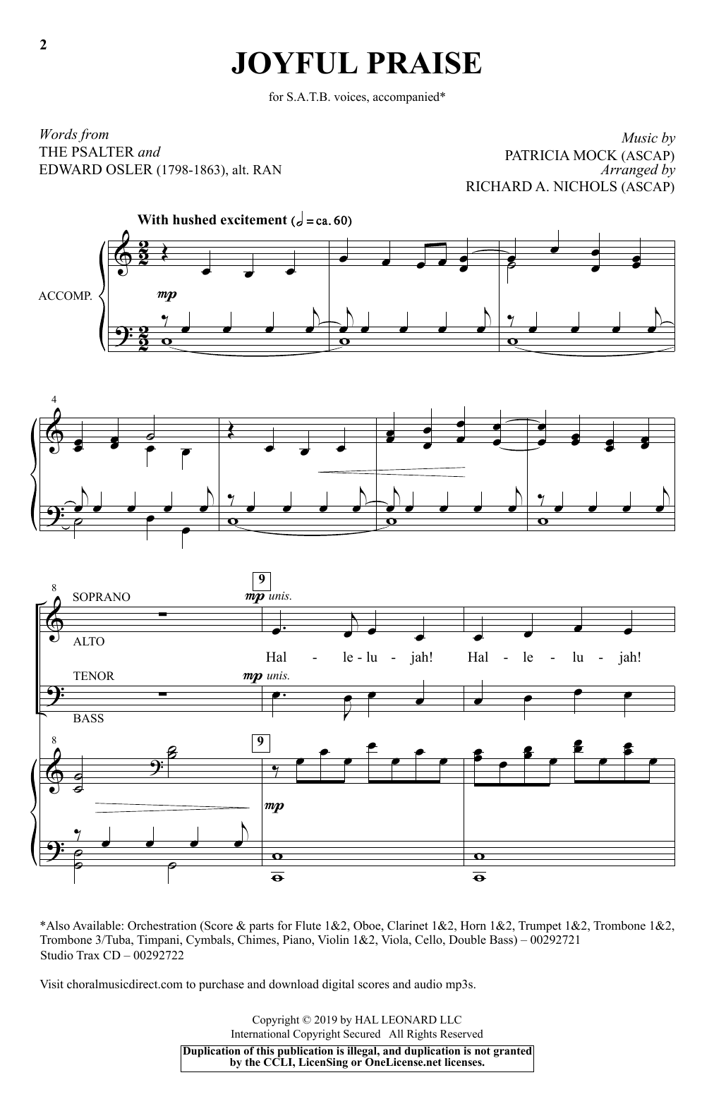 Richard A. Nichols Joyful Praise Sheet Music Notes & Chords for SATB Choir - Download or Print PDF