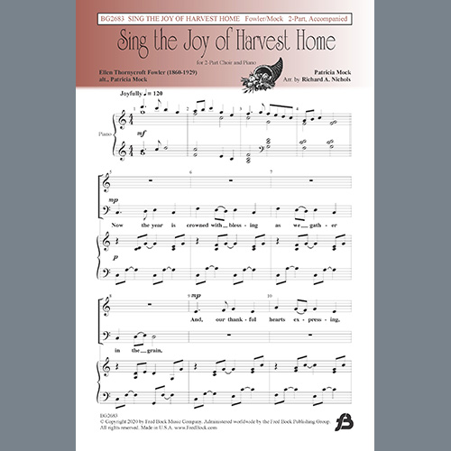 Richard A. Nichols, Sing The Joy Of Harvest Home, 2-Part Choir