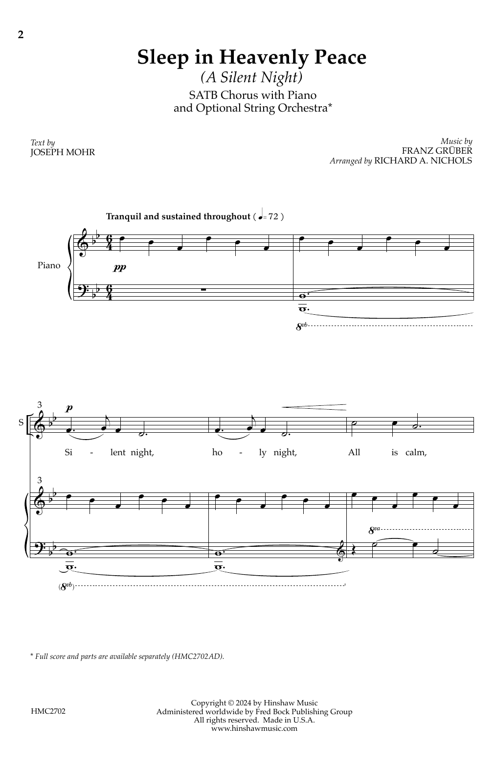 Richard A. Nichols Sleep In Heavenly Peace (A Silent Night) Sheet Music Notes & Chords for SATB Choir - Download or Print PDF