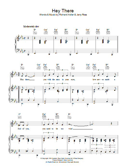 Richard Adler Hey There Sheet Music Notes & Chords for Vocal Pro + Piano/Guitar - Download or Print PDF