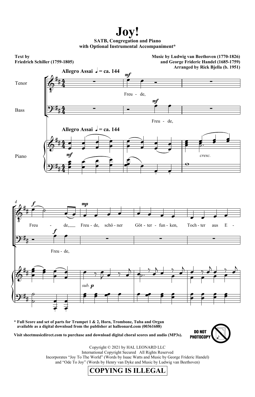 Richard Bjella Joy! Sheet Music Notes & Chords for SATB Choir - Download or Print PDF