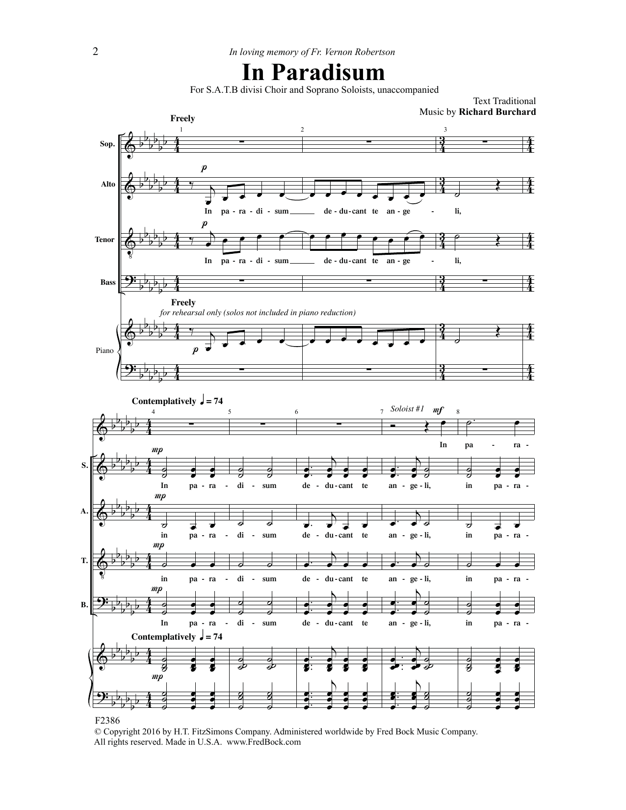 Richard Burchard In Paradisum Sheet Music Notes & Chords for Choral - Download or Print PDF