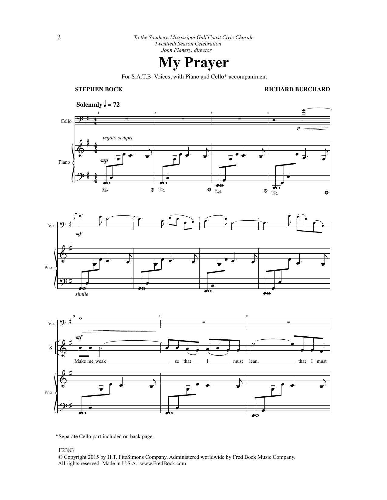 Richard Burchard My Prayer Sheet Music Notes & Chords for SATB Choir - Download or Print PDF