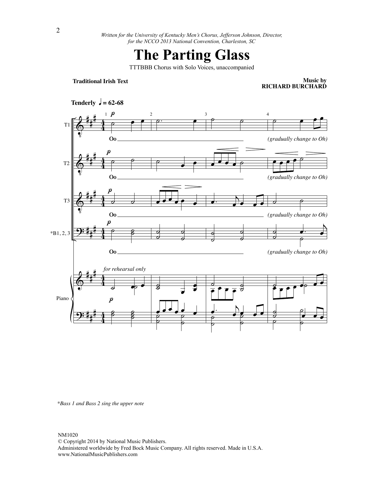 Richard Burchard The Parting Glass Sheet Music Notes & Chords for Choral - Download or Print PDF