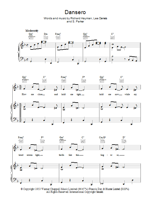 Richard Hayman Dansero Sheet Music Notes & Chords for Piano, Vocal & Guitar (Right-Hand Melody) - Download or Print PDF