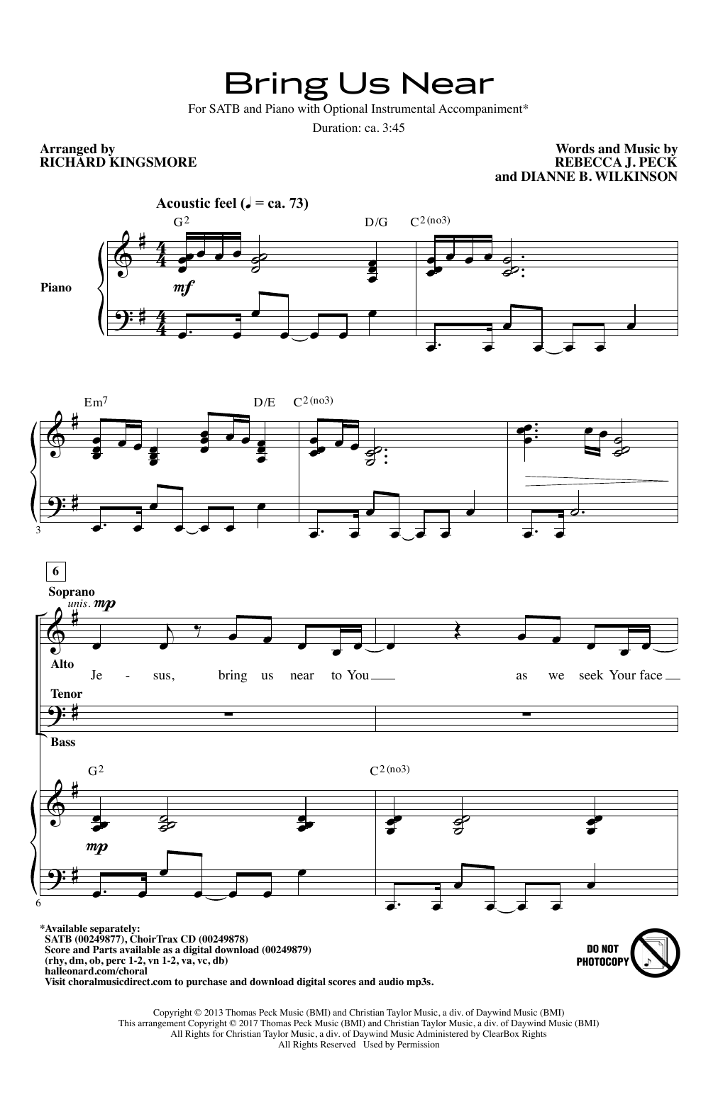 Richard Kingsmore Bring Us Near Sheet Music Notes & Chords for SATB - Download or Print PDF