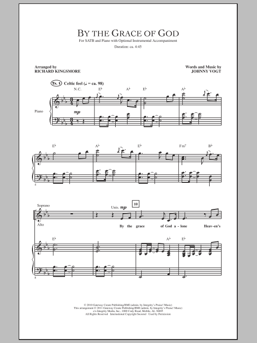 Richard Kingsmore By The Grace Of God Sheet Music Notes & Chords for SATB - Download or Print PDF