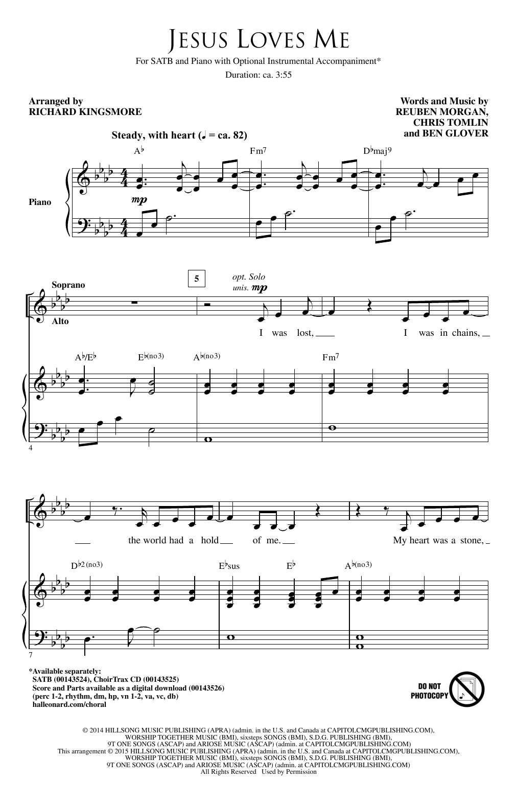 Richard Kingsmore Jesus Loves Me Sheet Music Notes & Chords for SATB - Download or Print PDF