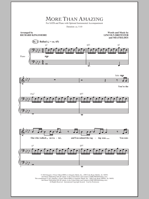 Richard Kingsmore More Than Amazing Sheet Music Notes & Chords for SATB - Download or Print PDF