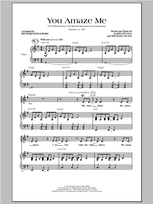 Richard Kingsmore You Amaze Me Sheet Music Notes & Chords for SATB - Download or Print PDF
