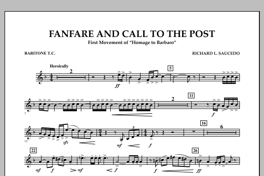 Richard L. Saucedo Fanfare and Call to the Post - Baritone T.C. Sheet Music Notes & Chords for Concert Band - Download or Print PDF