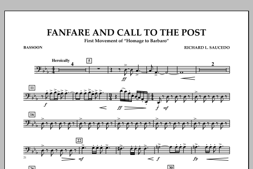 Richard L. Saucedo Fanfare and Call to the Post - Bassoon Sheet Music Notes & Chords for Concert Band - Download or Print PDF