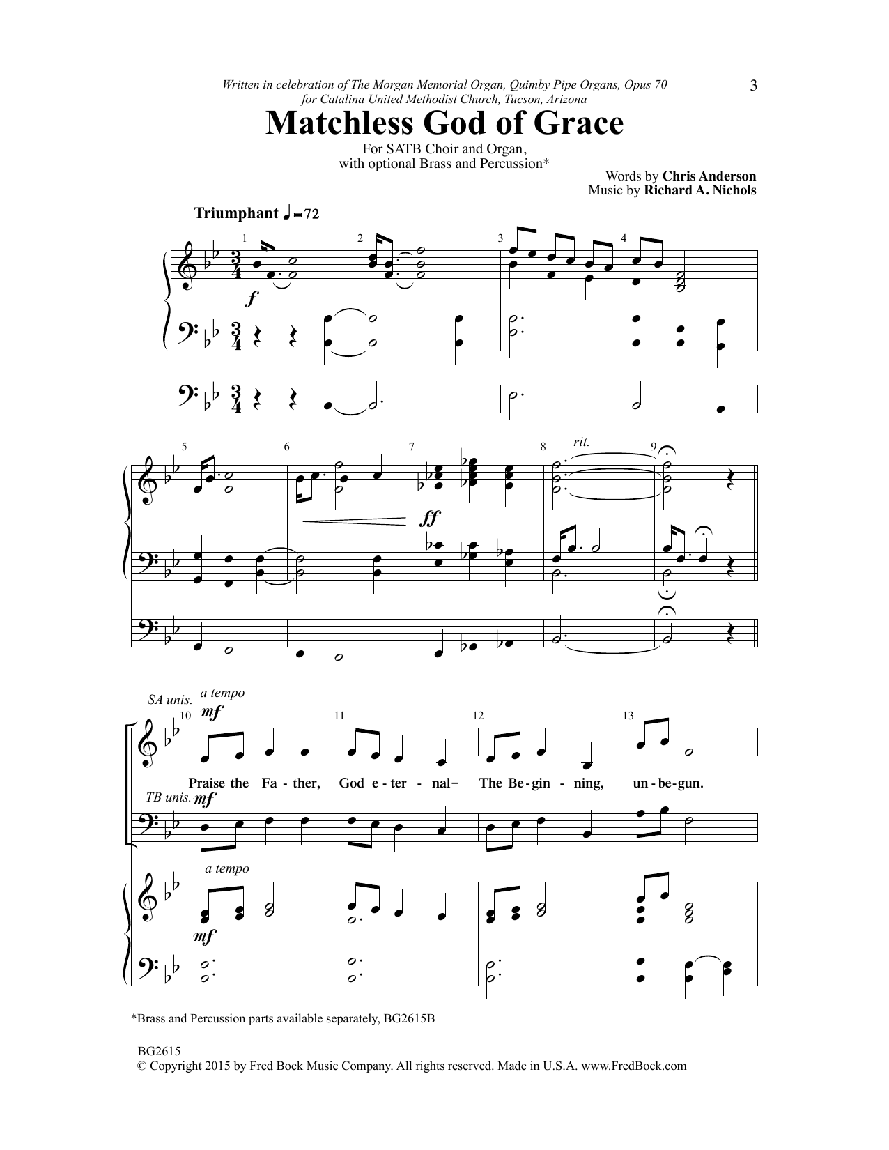 Richard Nichols Matchless God Of Grace Sheet Music Notes & Chords for SATB Choir - Download or Print PDF