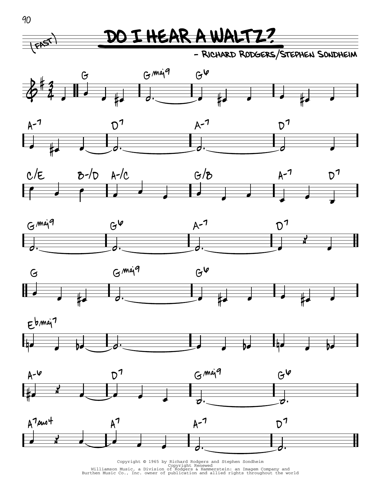 Richard Rodgers and Stephen Sondheim Do I Hear A Waltz? Sheet Music Notes & Chords for Real Book – Melody & Chords - Download or Print PDF