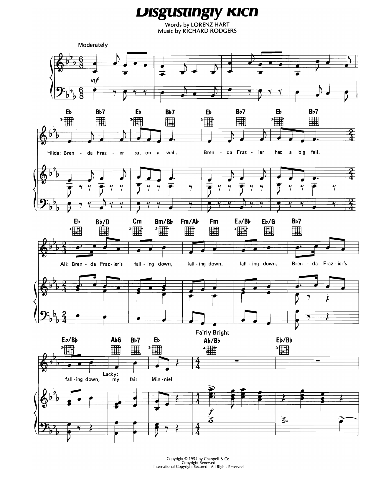 Richard Rodgers Disgustingly Rich (from Higher And Higher) Sheet Music Notes & Chords for Piano, Vocal & Guitar Chords (Right-Hand Melody) - Download or Print PDF