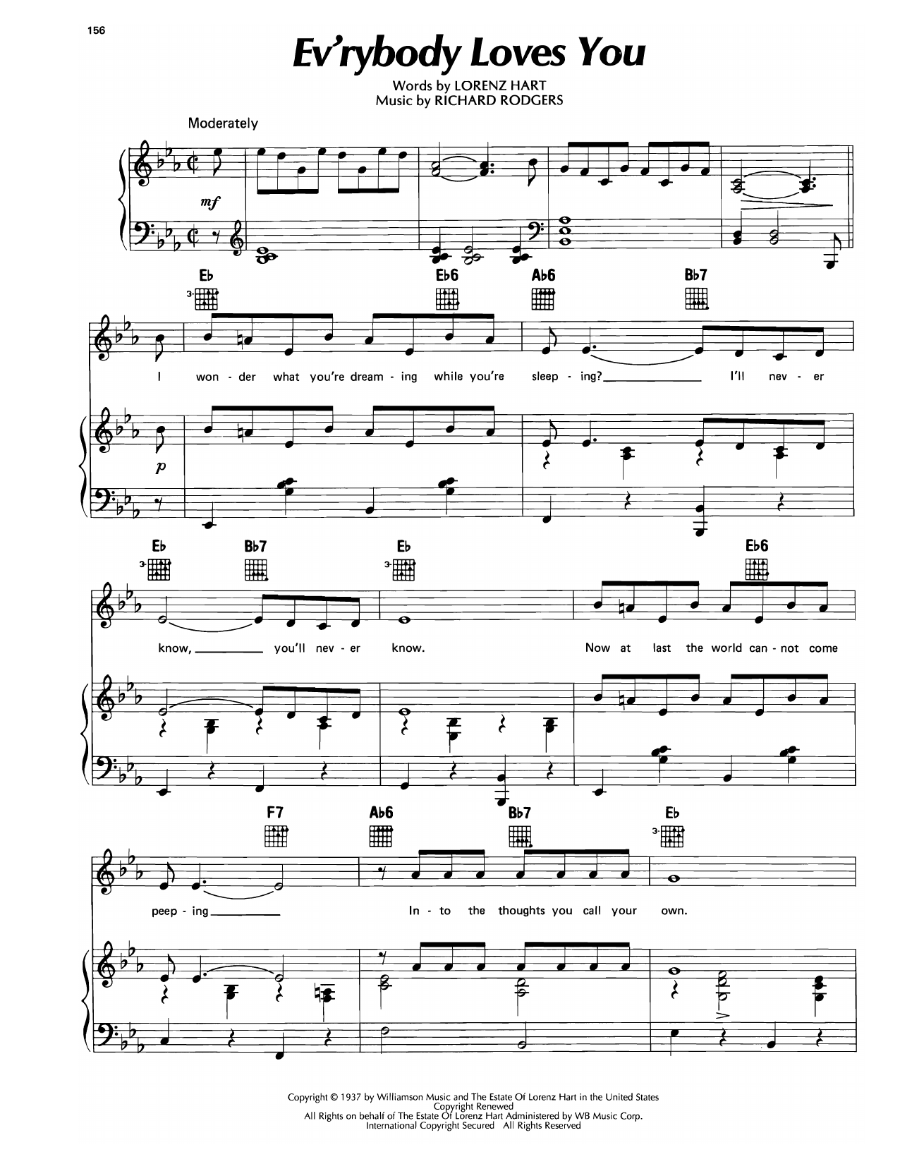 Richard Rodgers Everybody Loves You (from I'd Rather Be Right) Sheet Music Notes & Chords for Piano, Vocal & Guitar Chords (Right-Hand Melody) - Download or Print PDF