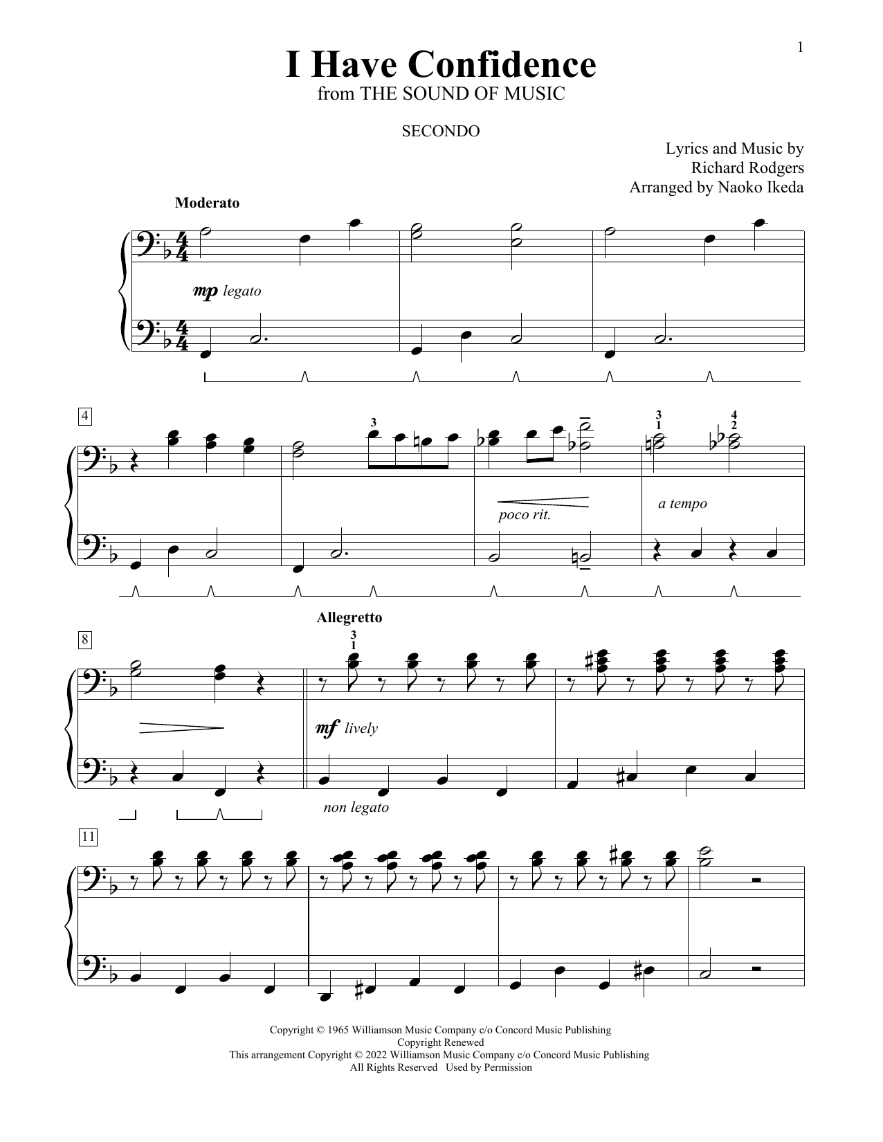 Richard Rodgers I Have Confidence (from The Sound Of Music) (arr. Naoko Ikeda) Sheet Music Notes & Chords for Piano Duet - Download or Print PDF