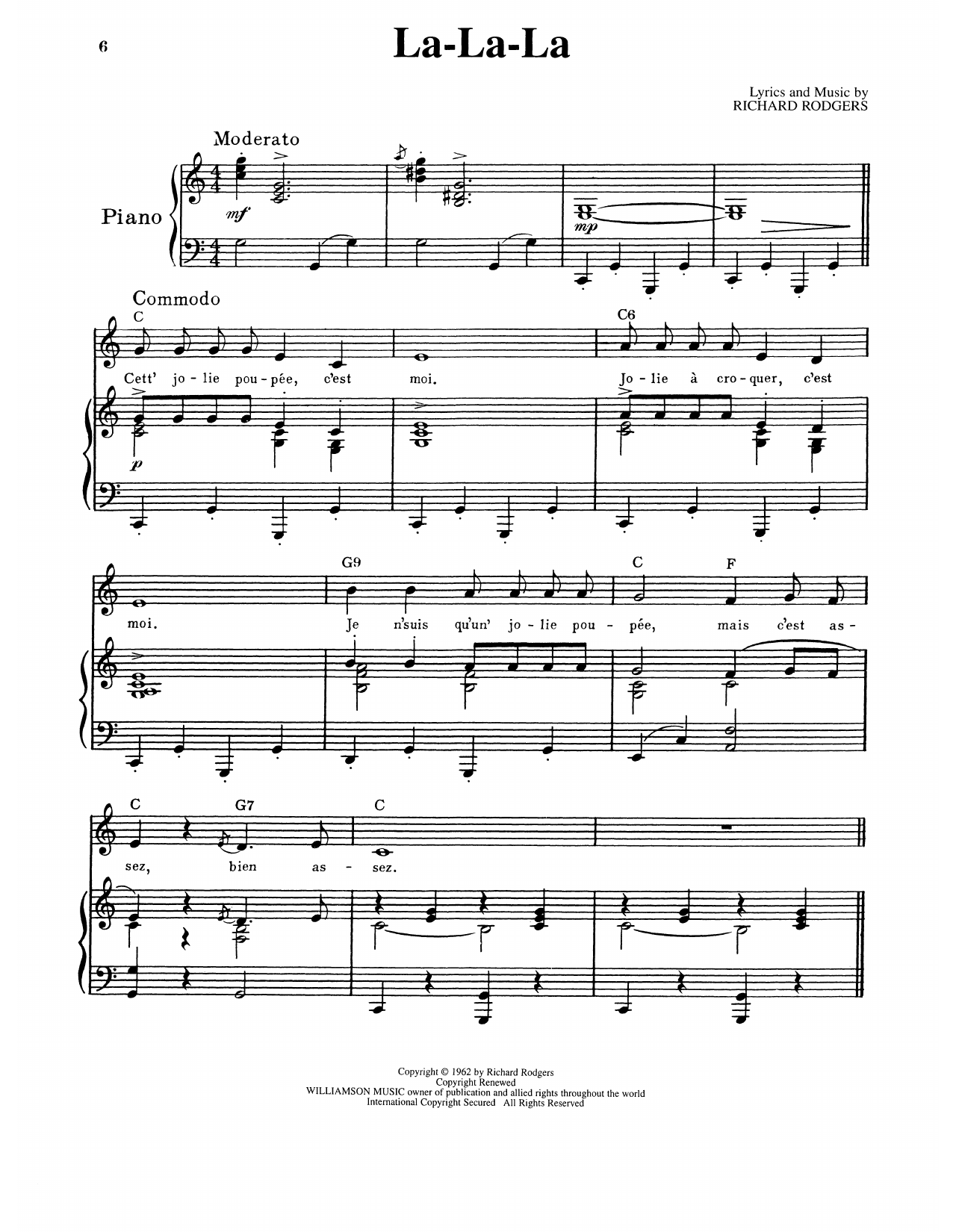 Richard Rodgers La-La-La (from No Strings) Sheet Music Notes & Chords for Piano & Vocal - Download or Print PDF