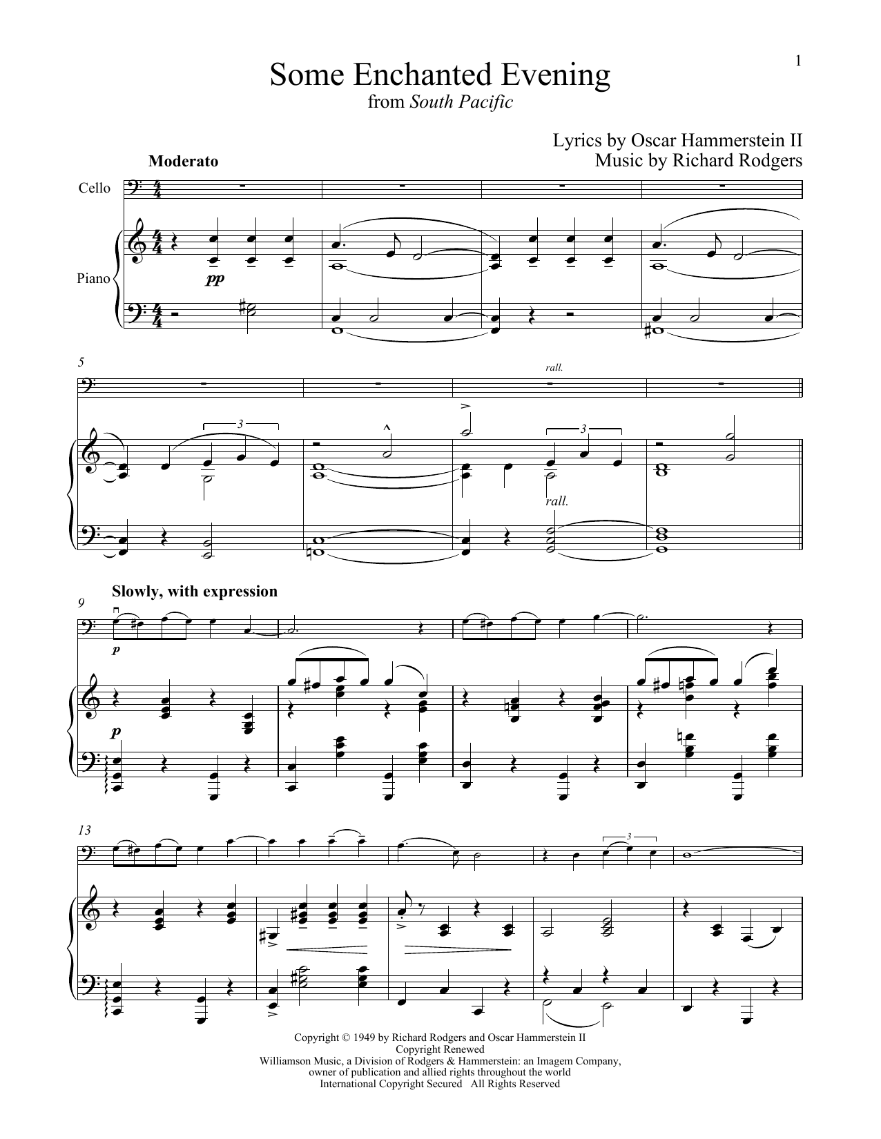 Richard Rodgers Some Enchanted Evening (from South Pacific) Sheet Music Notes & Chords for Clarinet and Piano - Download or Print PDF