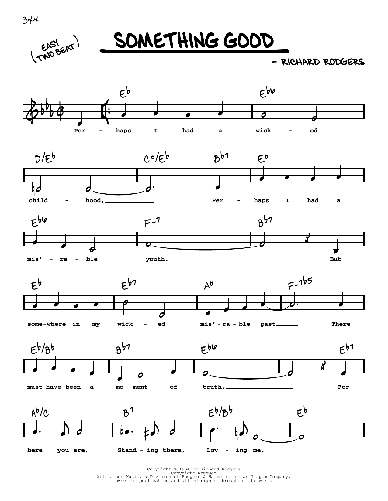 Richard Rodgers Something Good (from The Sound Of Music) (Low Voice) Sheet Music Notes & Chords for Real Book – Melody, Lyrics & Chords - Download or Print PDF