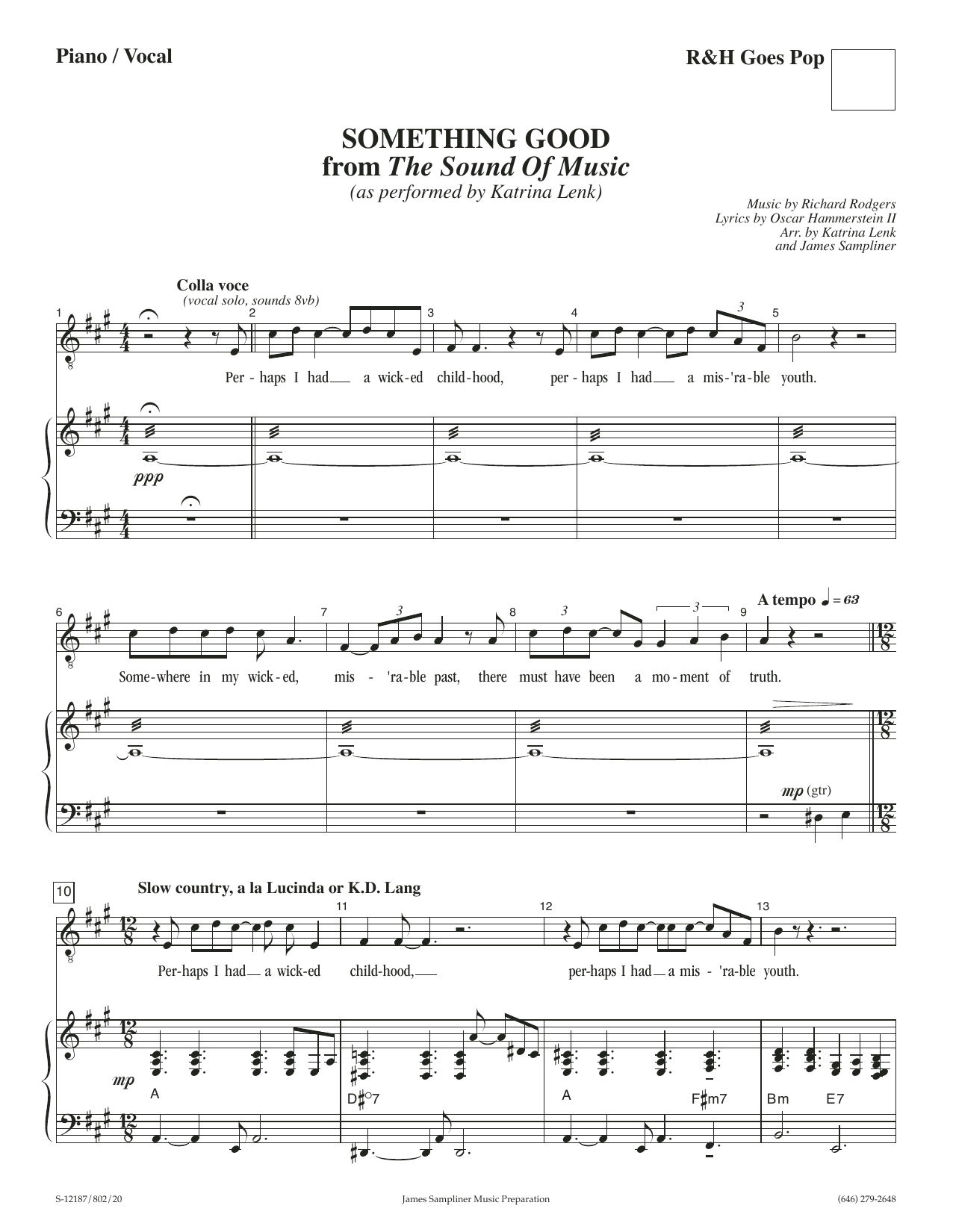 Richard Rodgers Something Good [R&H Goes Pop! version] (from The Sound Of Music) Sheet Music Notes & Chords for Piano & Vocal - Download or Print PDF