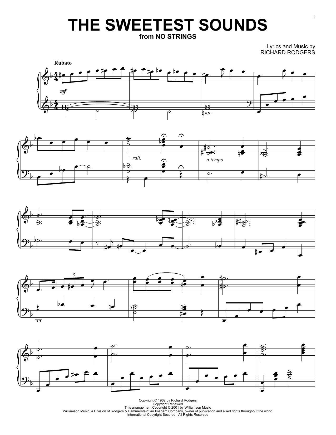 Richard Rodgers The Sweetest Sounds (arr. Al Lerner) Sheet Music Notes & Chords for Piano Solo - Download or Print PDF