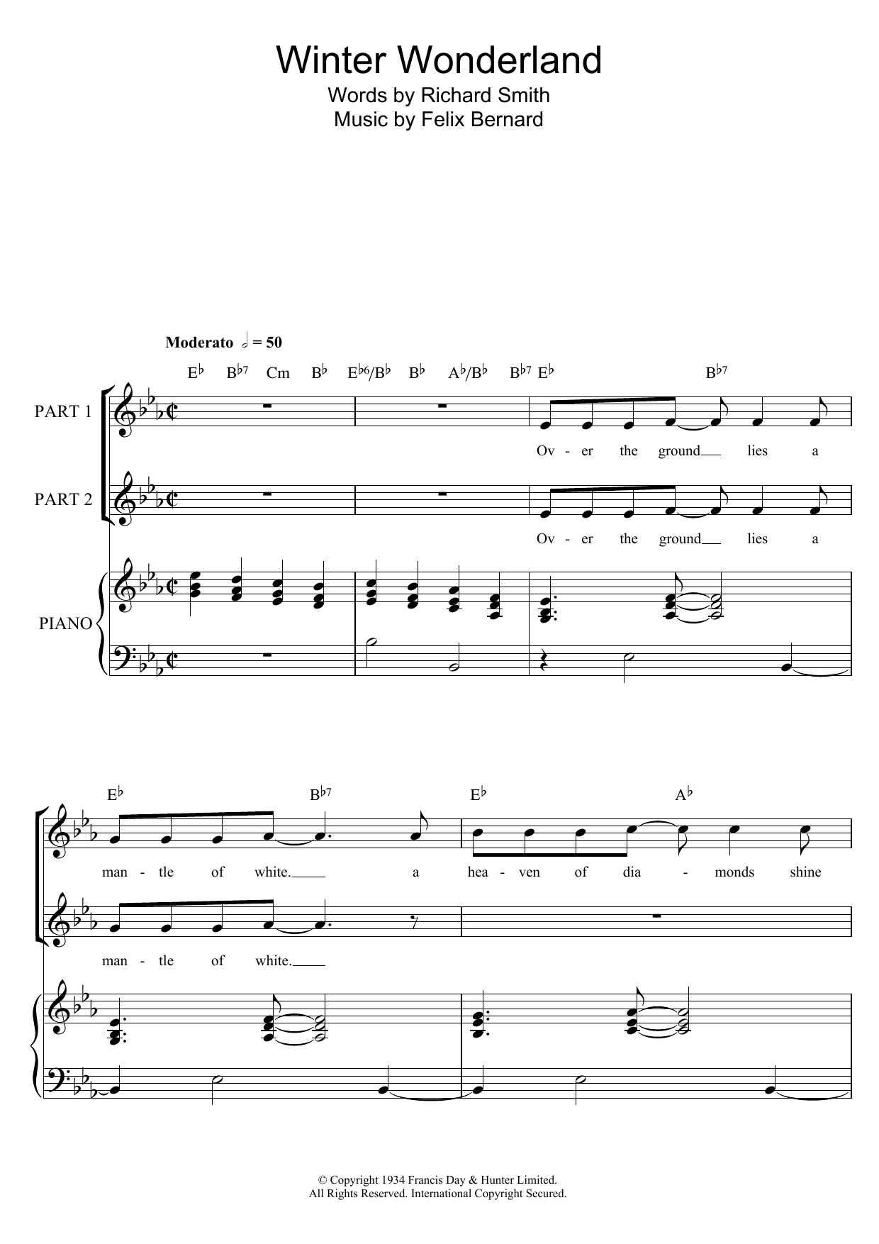 Richard Smith Winter Wonderland (arr. Rick Hein) Sheet Music Notes & Chords for 2-Part Choir - Download or Print PDF