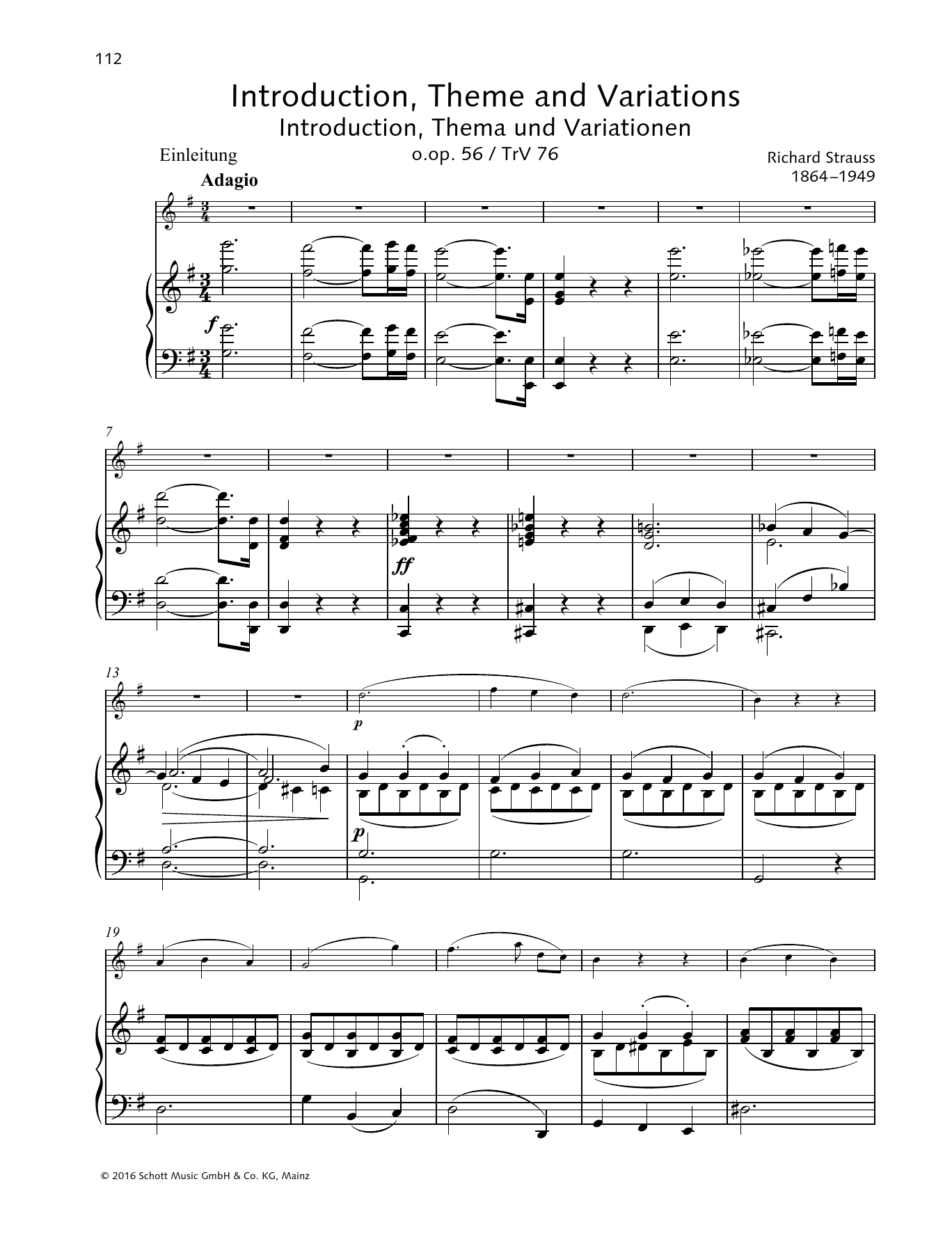 Richard Strauss Introduction, Theme and Variations Sheet Music Notes & Chords for Woodwind Solo - Download or Print PDF