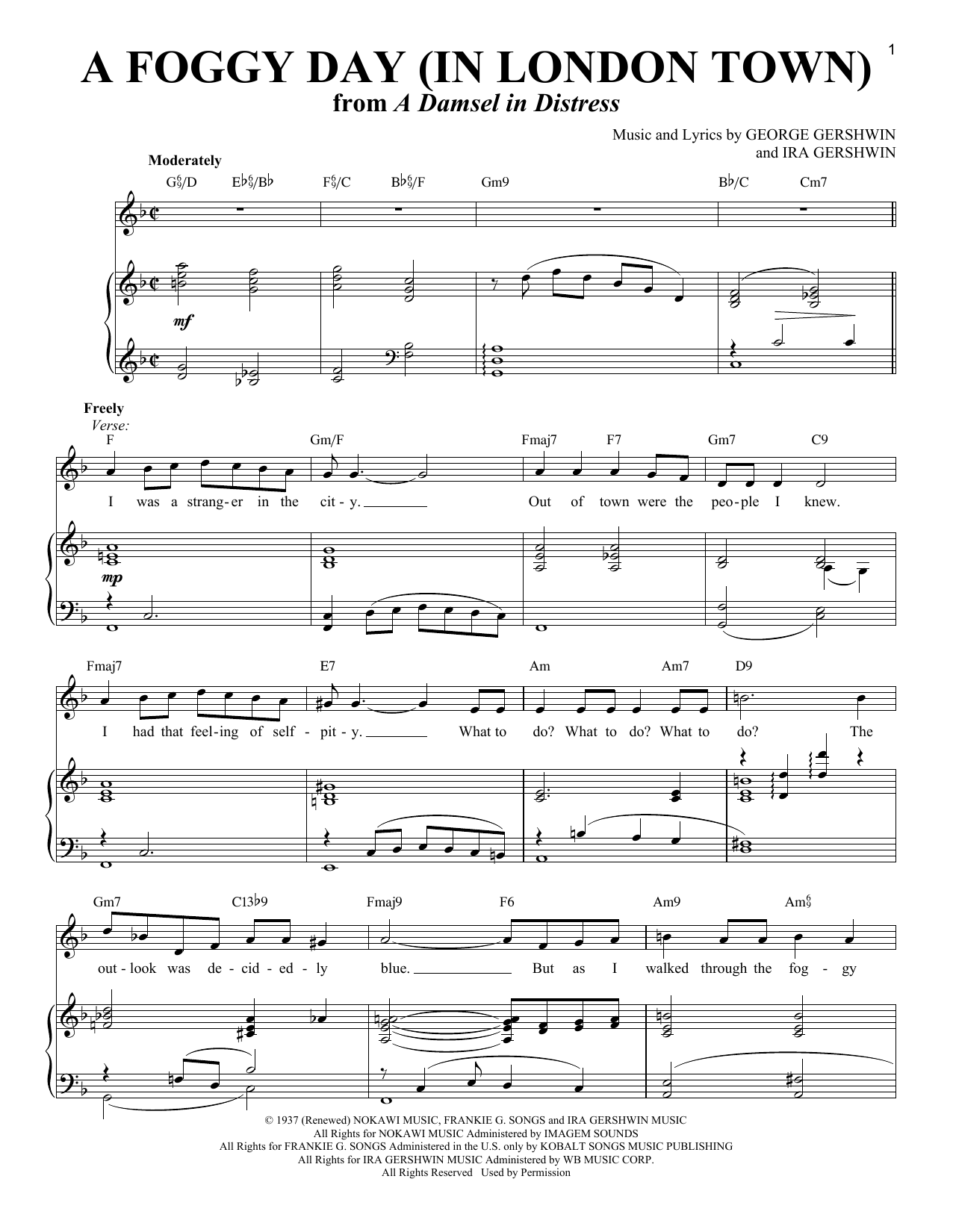 Richard Walters A Foggy Day (In London Town) Sheet Music Notes & Chords for Piano & Vocal - Download or Print PDF
