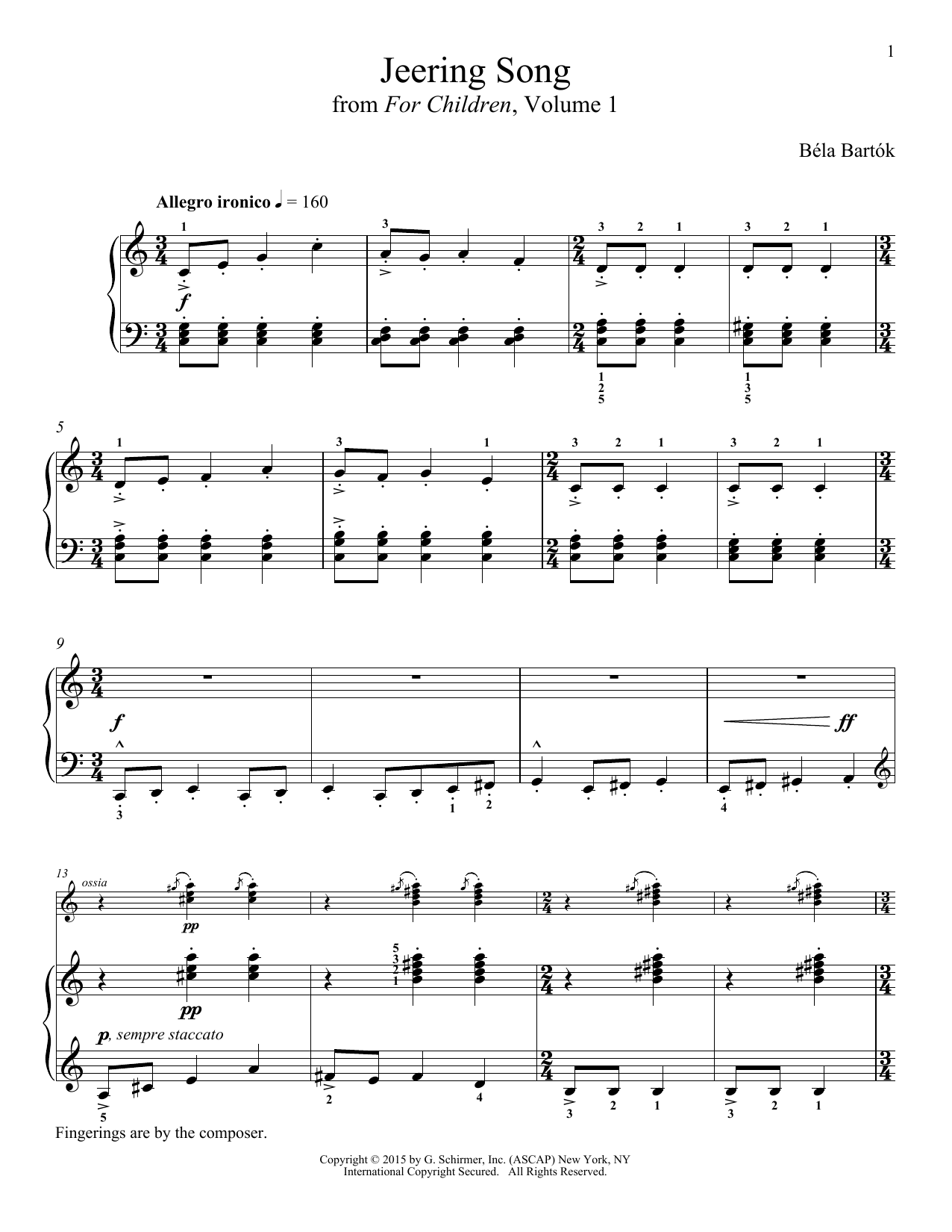 Richard Walters Jeering Song Sheet Music Notes & Chords for Piano - Download or Print PDF