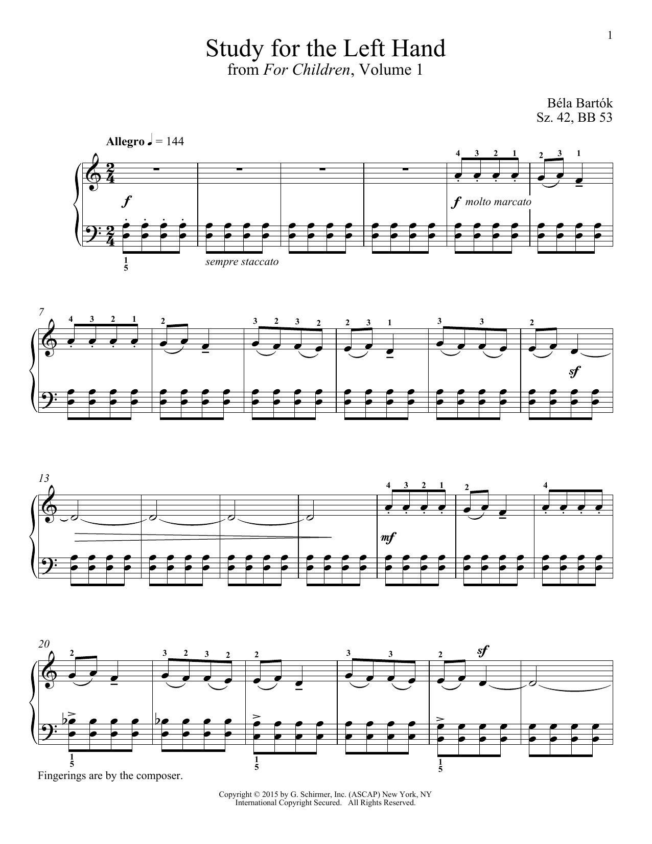 Richard Walters Study For The Left Hand Sheet Music Notes & Chords for Piano - Download or Print PDF