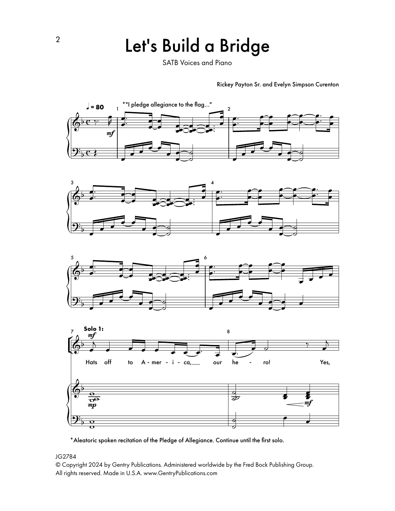 Rickey Payton Sr. and Evelyn Simpson Curenton Let's Build A Bridge Sheet Music Notes & Chords for SATB Choir - Download or Print PDF