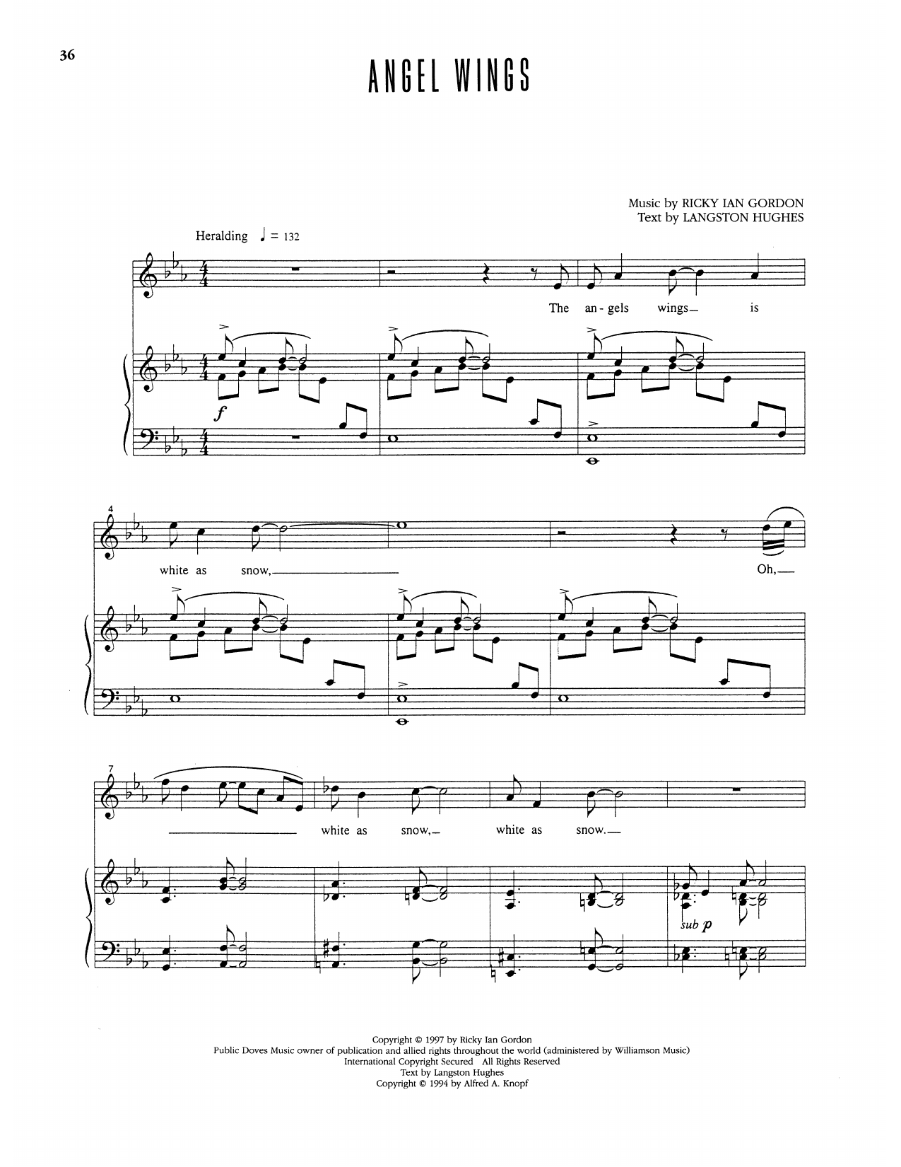 Ricky Ian Gordon Angel Wings Sheet Music Notes & Chords for Piano & Vocal - Download or Print PDF