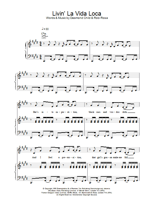 Ricky Martin Livin' La Vida Loca Sheet Music Notes & Chords for Clarinet - Download or Print PDF