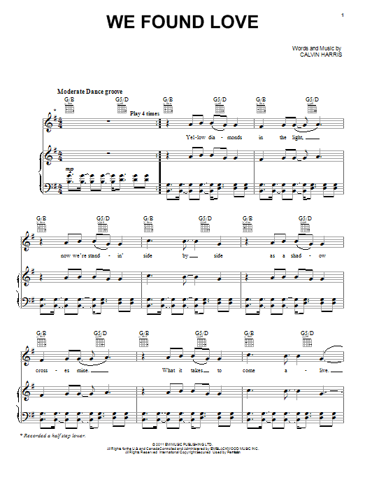 Rihanna featuring Calvin Harris We Found Love Sheet Music Notes & Chords for Violin - Download or Print PDF