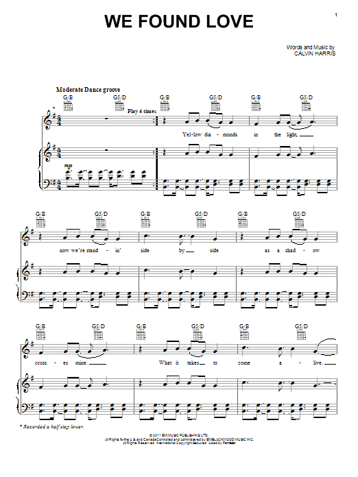 Rihanna featuring Calvin Harris We Found Love Sheet Music Notes & Chords for Flute - Download or Print PDF